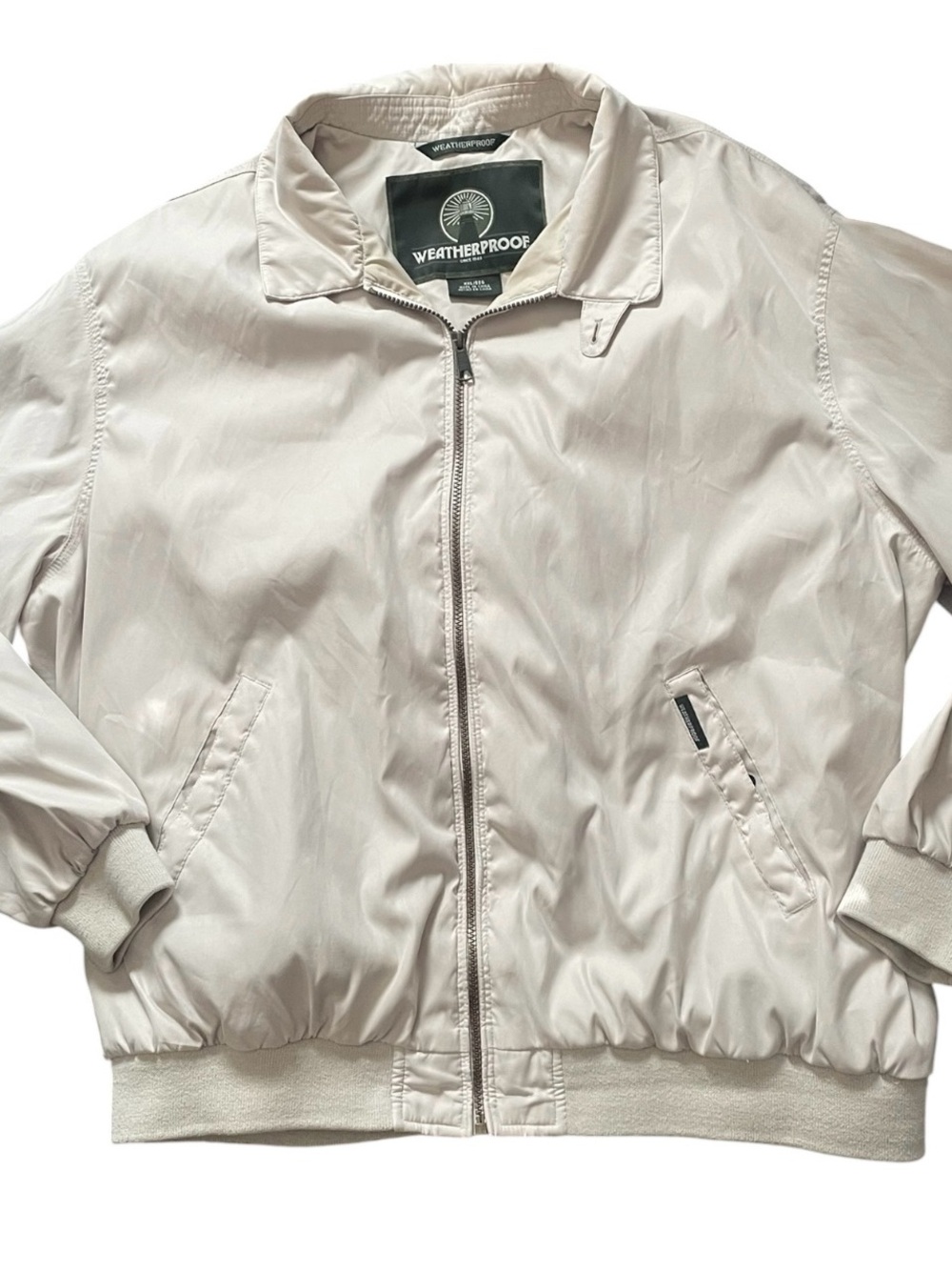 Weatherproof Men’s Light Cream BomberJacket 2XL